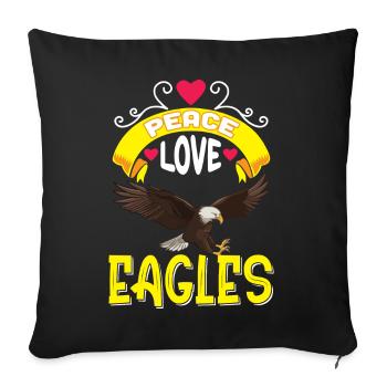 Adler Frieden Liebe Vogelkunde Falknerei - Sofakissenbezug 45 x 45 cm - Schwarz - Vorne