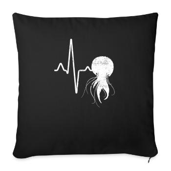Battements de cœur de méduse - Housse de coussin décorative 45 x 45 cm - noir - Devant
