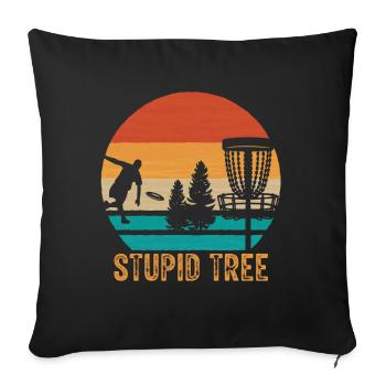 Stupid tree-disc-golf-grape harvest-crucial - Sofa pillowcase 17,3'' x 17,3'' (45 x 45 cm) - black - Front