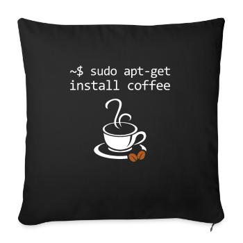 Sudo Install Coffee Informatiker Admin - Sofakissenbezug 45 x 45 cm - Schwarz - Vorne