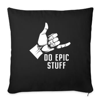 Faire des trucs épiques Surfer Surf Shaka Windsurfer Surf - Housse de coussin décorative 45 x 45 cm - noir - Devant