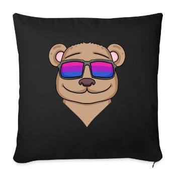 Bisexuell Braunbär Geschenk - Sofakissenbezug 45 x 45 cm - Schwarz - Vorne