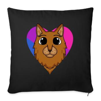 Cadeau de chat somalien bisexuel - Housse de coussin décorative 45 x 45 cm - noir - Devant