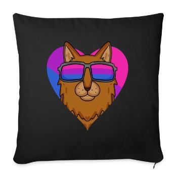Cadeau de chat somalien bisexuel - Housse de coussin décorative 45 x 45 cm - noir - Devant