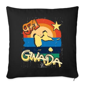 Belle idee cadeau souvenir guadeloupe gwada 971 - Housse de coussin décorative 45 x 45 cm - noir - Devant