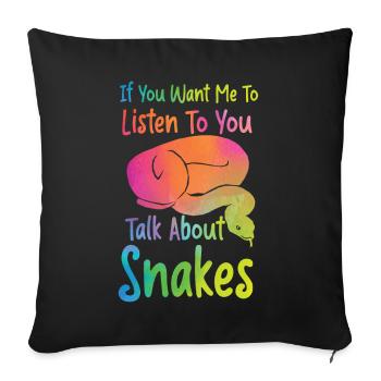 Snake Serpent Watercolor If You - Sofa pillowcase 17,3'' x 17,3'' (45 x 45 cm) - black - Front