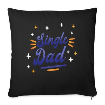 Père célibataire Papa Monoparental Papa - Housse de coussin décorative 45 x 45 cm - noir - Devant