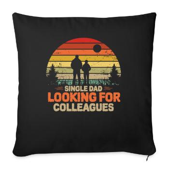 Père célibataire Addiction Collègues Père monoparental Père - Housse de coussin décorative 45 x 45 cm - noir - Devant