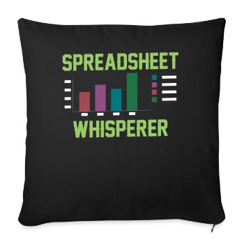 Spreadsheet Flüsterer Arbeit Tabelle Buchhalter - Sofakissenbezug 45 x 45 cm - Schwarz - Vorne
