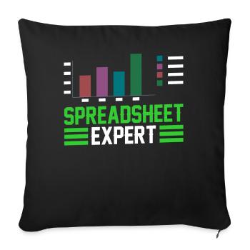 Spreadsheet Expert Table Work Accountant - Sofa pillowcase 17,3'' x 17,3'' (45 x 45 cm) - black - Front