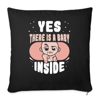 Oui, il y a un bébé enceinte à l’intérieur mignon - Housse de coussin décorative 45 x 45 cm - noir - Devant