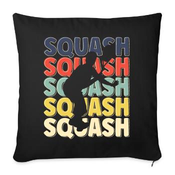 Cool Retro Text Silhouette Squash - Housse de coussin décorative 45 x 45 cm - noir - Devant