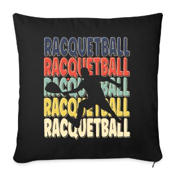 Cool Retro Text Silhouette Racquetball - Sofa pillowcase 17,3'' x 17,3'' (45 x 45 cm) - black - Front