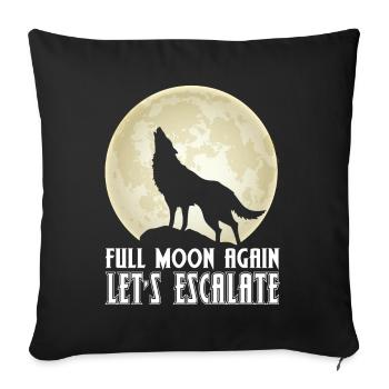 Wolf Vollmond Eskalation Rudel Wölfe - Sofakissenbezug 45 x 45 cm - Schwarz - Vorne
