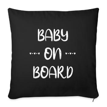 Bébé à bord Hearts - Housse de coussin décorative 45 x 45 cm - noir - Devant
