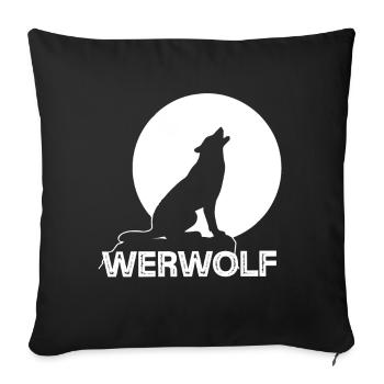 Werwolf Vollmond Wolf Wolfsrudel - Sofakissenbezug 45 x 45 cm - Schwarz - Vorne