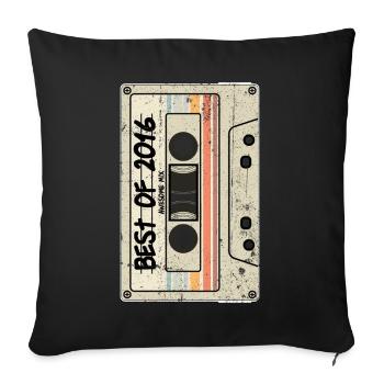 Best of 2016 Cassette Retro Tape - Sofa pillowcase 17,3'' x 17,3'' (45 x 45 cm) - black - Front