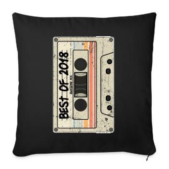 Best of 2018 Cassette Retro Tape - Sofa pillowcase 17,3'' x 17,3'' (45 x 45 cm) - black - Front