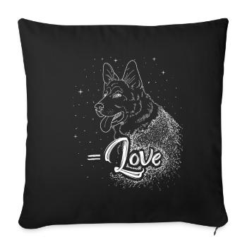 German Shepherd Equals Love Dog Owner - Sofa pillowcase 17,3'' x 17,3'' (45 x 45 cm) - black - Front