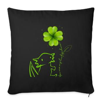 You Are My Lucky Charm Axolotl - Sofakissenbezug 45 x 45 cm - Schwarz - Vorne