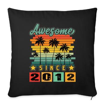 Awesome Since 2012 - Sofa pillowcase 17,3'' x 17,3'' (45 x 45 cm) - black - Front