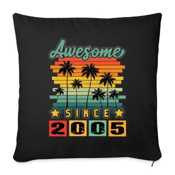 Awesome Since 2005 - Sofa pillowcase 17,3'' x 17,3'' (45 x 45 cm) - black - Front