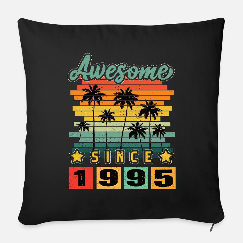 Génial depuis 1995 - Housse de coussin décorative 45 x 45 cm - noir