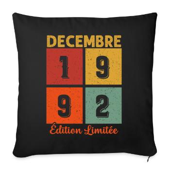Vintage Décembre 1992 Edition limitée - Housse de coussin décorative 45 x 45 cm - noir - Devant