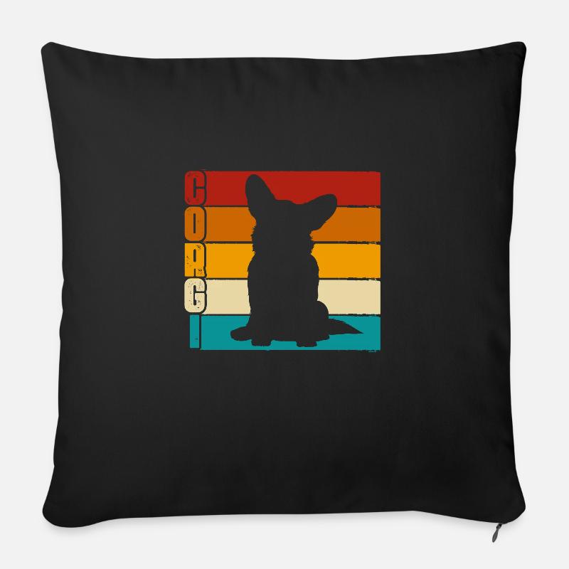 Corgi - Sofakissenbezug 45 x 45 cm - Schwarz