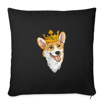 Welsh Corgi Dog Dog Dog Race Cadeau - Housse de coussin décorative 45 x 45 cm - noir - Devant
