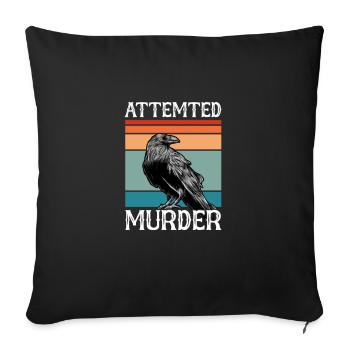 Rabe Krähe Vogel Kraehe Vögel Natur Crow GEschenk - Sofakissenbezug 45 x 45 cm - Schwarz - Vorne