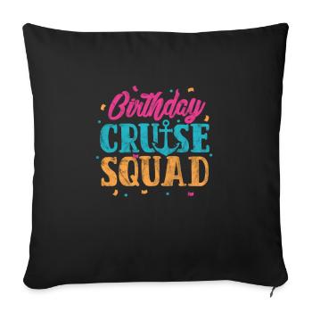 Cadeau de croisière d’anniversaire de navire de croisière - Housse de coussin décorative 45 x 45 cm - noir - Devant