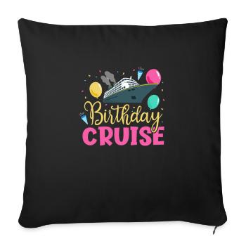 Anniversaire de croisière - Housse de coussin décorative 45 x 45 cm - noir - Devant