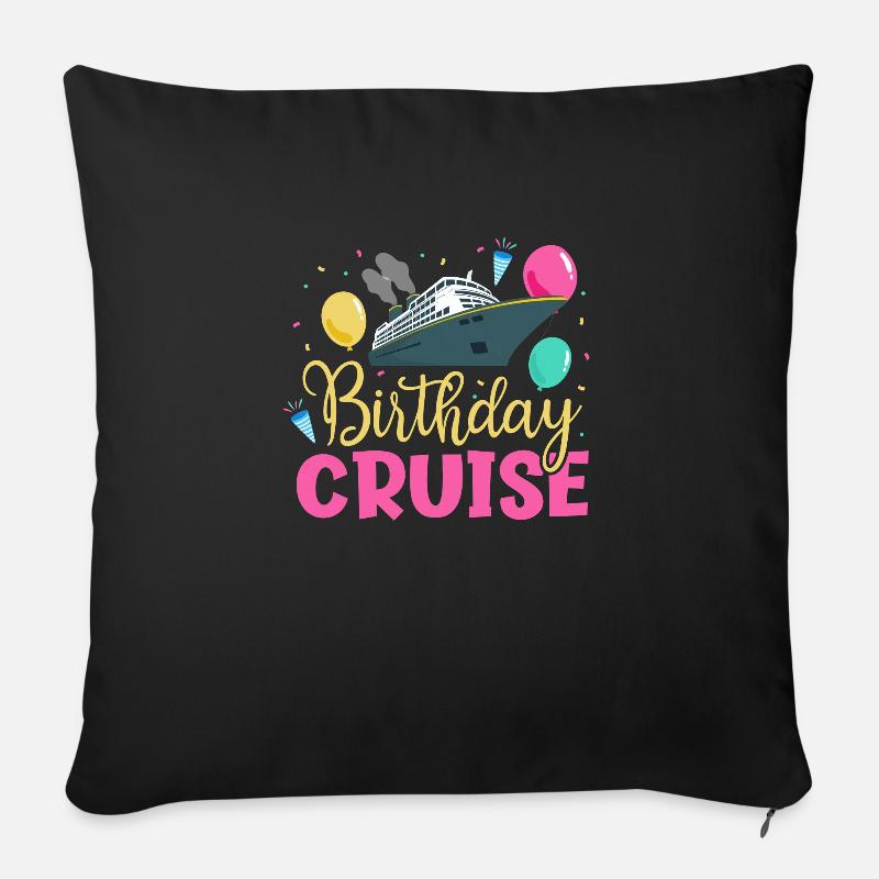 Kreuzfahrt Geburtstag - Sofakissenbezug 45 x 45 cm - Schwarz