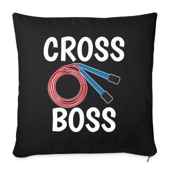 Saut à la corde pour le fitness roping - Housse de coussin décorative 45 x 45 cm - noir - Devant