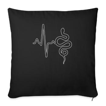 Battement de cœur de serpent - Housse de coussin décorative 45 x 45 cm - noir - Devant