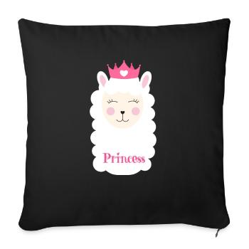 Princess Pako Lama Alpaca Éleveur d'alpagas - Housse de coussin décorative 45 x 45 cm - noir - Devant