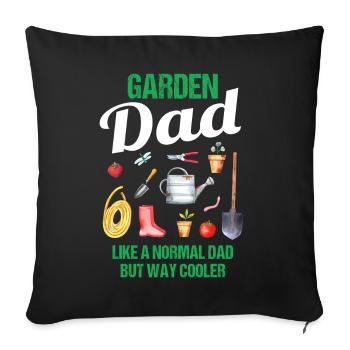 Jardin Papa Drôle Dire Cadeau Hommes - Housse de coussin décorative 45 x 45 cm - noir - Devant