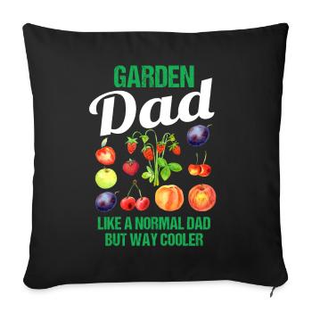 Jardin Papa Drôle Dire Cadeau Hommes - Housse de coussin décorative 45 x 45 cm - noir - Devant