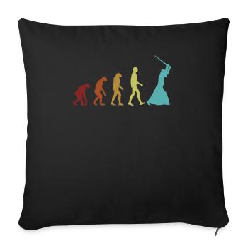 Kendo Evolution Kenjusu Kata Shinai Samurai Kendo - Sofa pillowcase 17,3'' x 17,3'' (45 x 45 cm) - black - Front