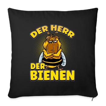 Herr Der Bienen Imker Bienenflüster Biene - Sofakissenbezug 45 x 45 cm - Schwarz - Vorne