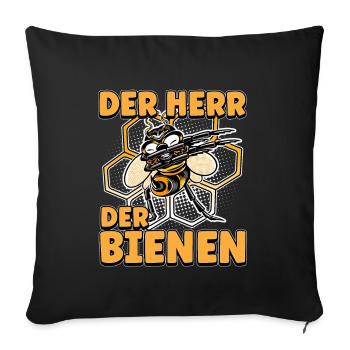 Herr Der Bienen Imker Bienenflüster Biene - Sofakissenbezug 45 x 45 cm - Schwarz - Vorne