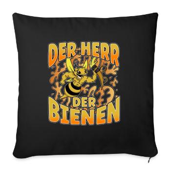 Herr Der Bienen Imker Bienenflüster Biene - Sofakissenbezug 45 x 45 cm - Schwarz - Vorne