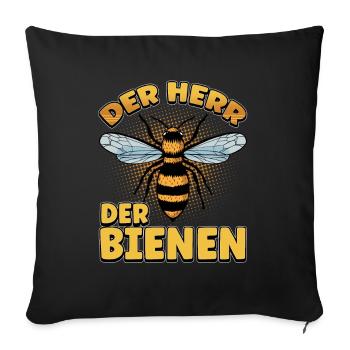 Herr Der Bienen Imker Bienenflüster Biene - Sofakissenbezug 45 x 45 cm - Schwarz - Vorne