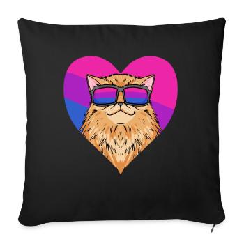 Bisexual Persian Cat Cat Gift - Sofa pillowcase 17,3'' x 17,3'' (45 x 45 cm) - black - Front