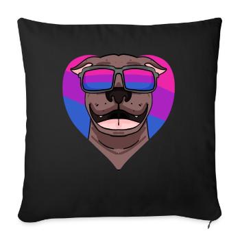 Bisexuell Pit Bull Terrier Hund Geschenk - Sofakissenbezug 45 x 45 cm - Schwarz - Vorne