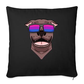 Bisexuell Pit Bull Terrier Hund Geschenk - Sofakissenbezug 45 x 45 cm - Schwarz - Vorne