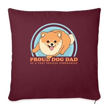 Poméranien Dad Zwergspitz Dog Owner Cadeau - Housse de coussin décorative 45 x 45 cm - bordeaux - Devant
