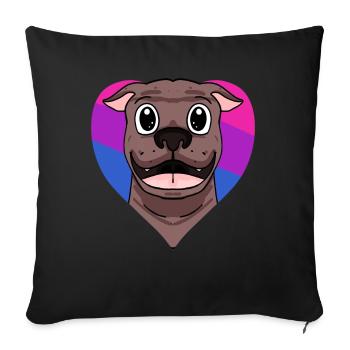 Bisexuell Pit Bull Terrier Hund Geschenk - Sofakissenbezug 45 x 45 cm - Schwarz - Vorne