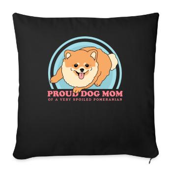 Poméranien Maman Zwergspitz Propriétaire de chien Cadeau - Housse de coussin décorative 45 x 45 cm - noir - Devant